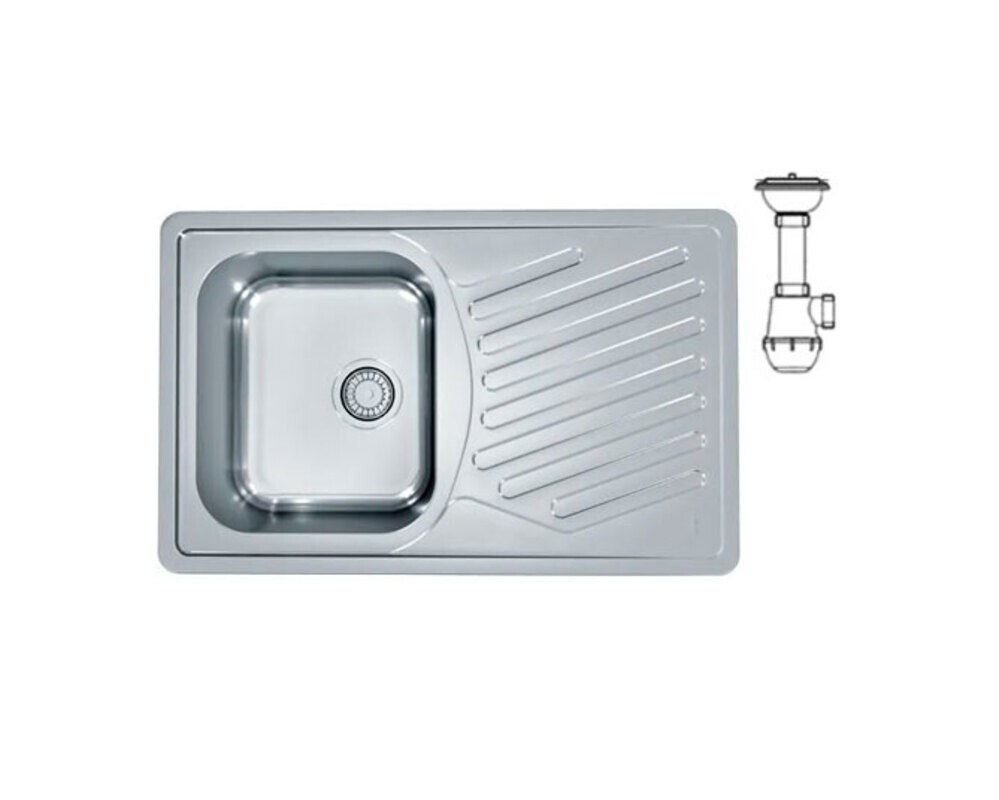 Мойка ALVEUS ELEGANT 30 SAT 90 FI 810X510 в комплекте с сифоном 1130551,