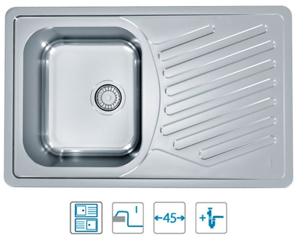 Мойка ALVEUS ELEGANT 30 SAT 90 FI 810X510 в комплекте с сифоном 1130551,