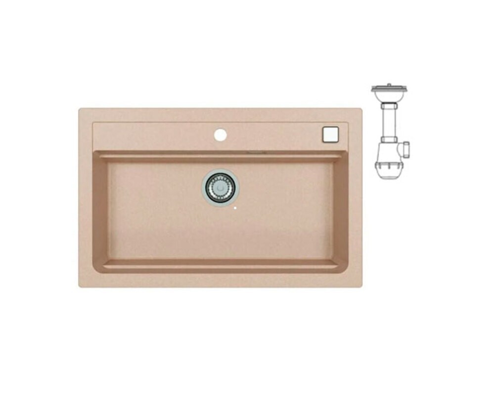 Мойка ALVEUS  GRANITAL ATROX 40 TERRA - G22 790 X  500  1X в комплекте с сифоном 1132823,
