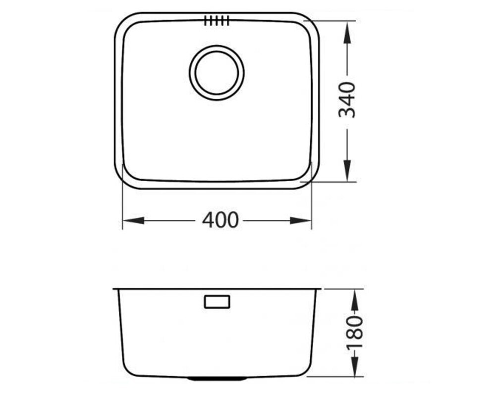 Мойка ALVEUS LUNO 20 SAT 90 FI 340X400 в комплекте с сифоном 1130550,