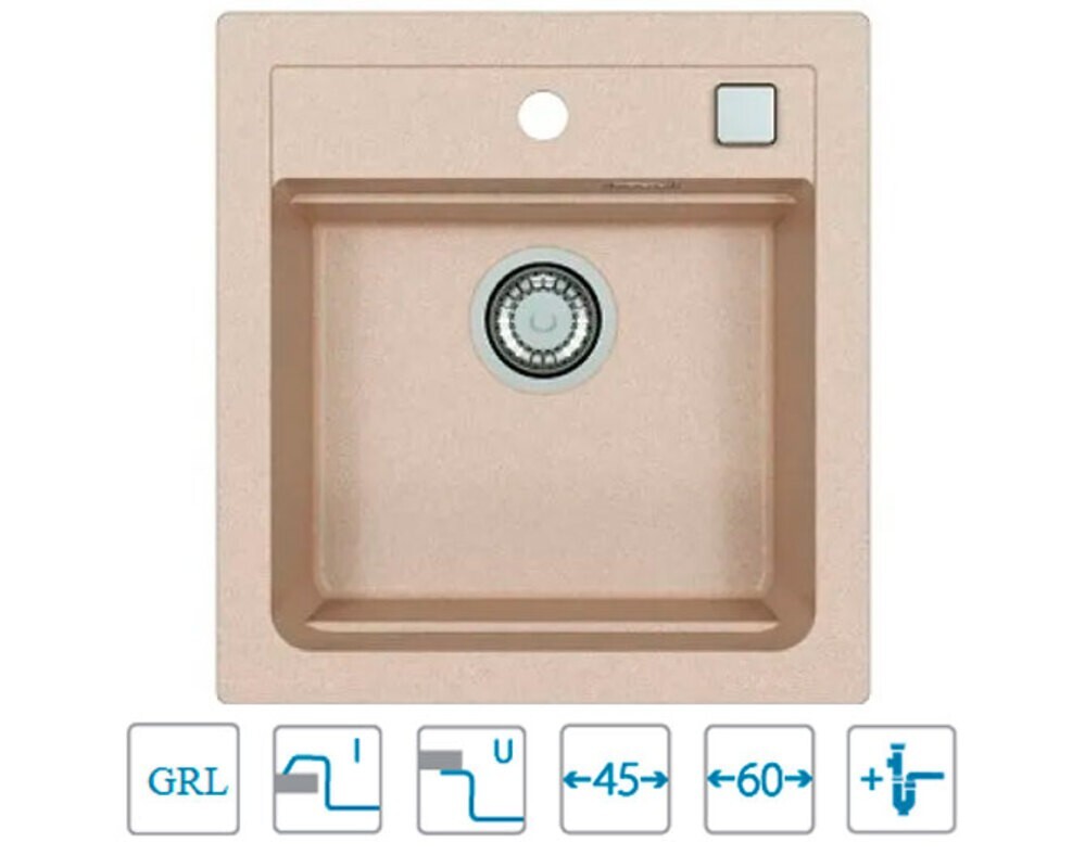 Мойка ALVEUS  GRANITAL ATROX 20 TERRA - G22 470 X  500  1X в комплекте с сифоном 1132823,