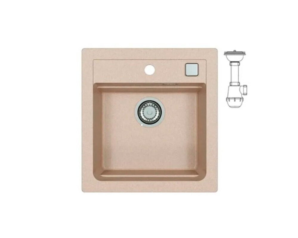 Мойка ALVEUS  GRANITAL ATROX 20 TERRA - G22 470 X  500  1X в комплекте с сифоном 1132823,