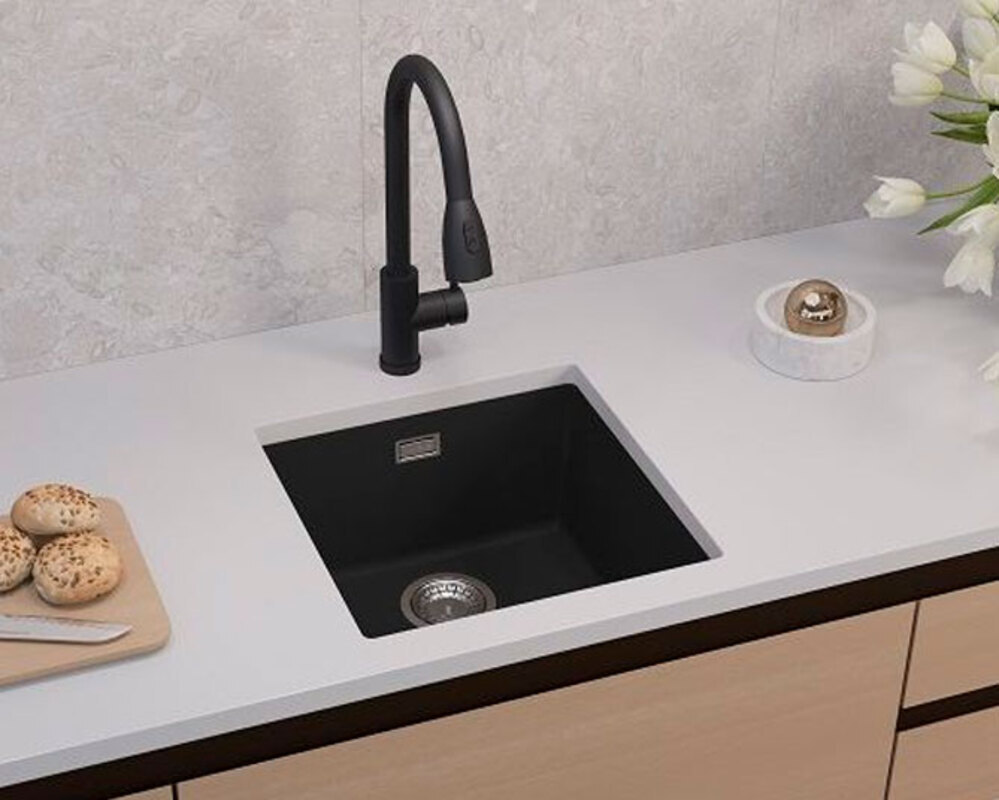Мойка ALVEUS  OMNI 20 GRANITAL DEEP BLACK-G90  450x450x198 с сифоном 1145083