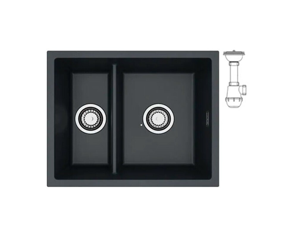 Мойка ALVEUS  OMNI 50 GRANITAL CARBON-G91  550x450x198 с сифоном 1150202