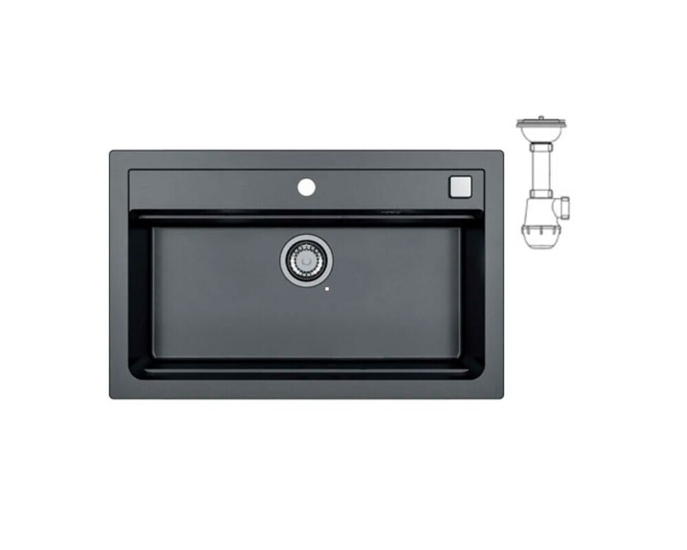 Мойка ALVEUS  GRANITAL ATROX 40 CARBON - G91 790 X  500  1X в комплекте с сифоном 1132823,
