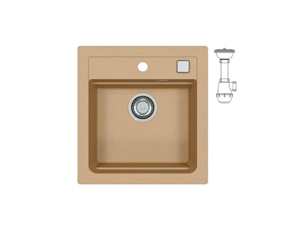 Мойка ALVEUS  GRANITAL ATROX 20 BEIGE - G55 470 X  500  1X в комплекте с сифоном 1132823,