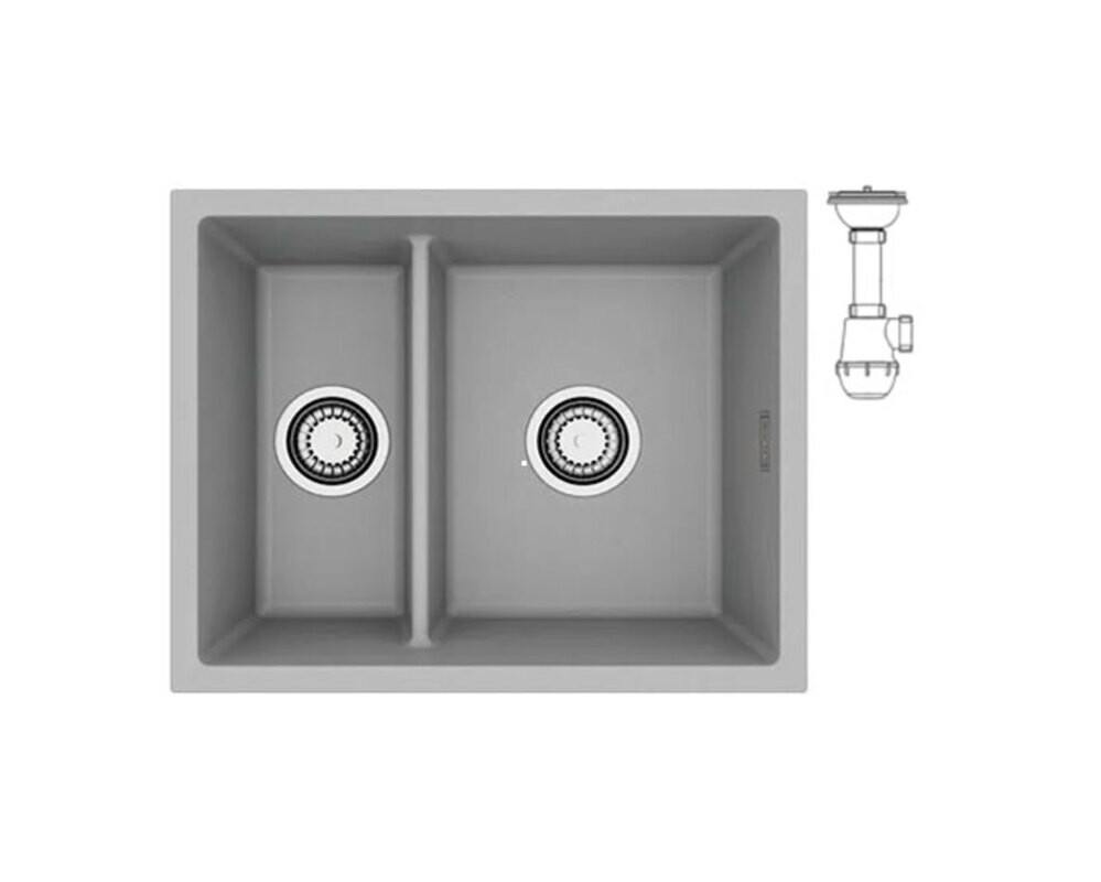 Мойка ALVEUS  OMNI 50 GRANITAL CONCRETE-G81  550x450x198 с сифоном 1150202