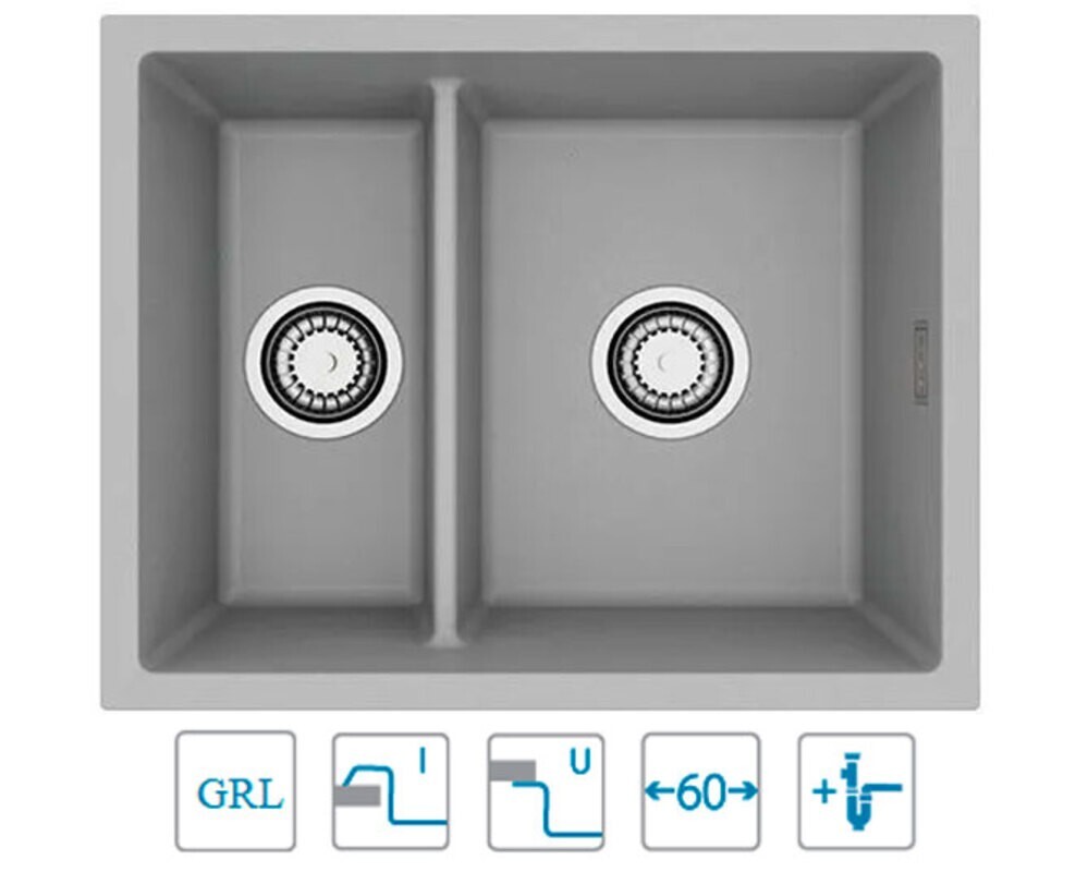 Мойка ALVEUS  OMNI 50 GRANITAL CONCRETE-G81  550x450x198 с сифоном 1150202