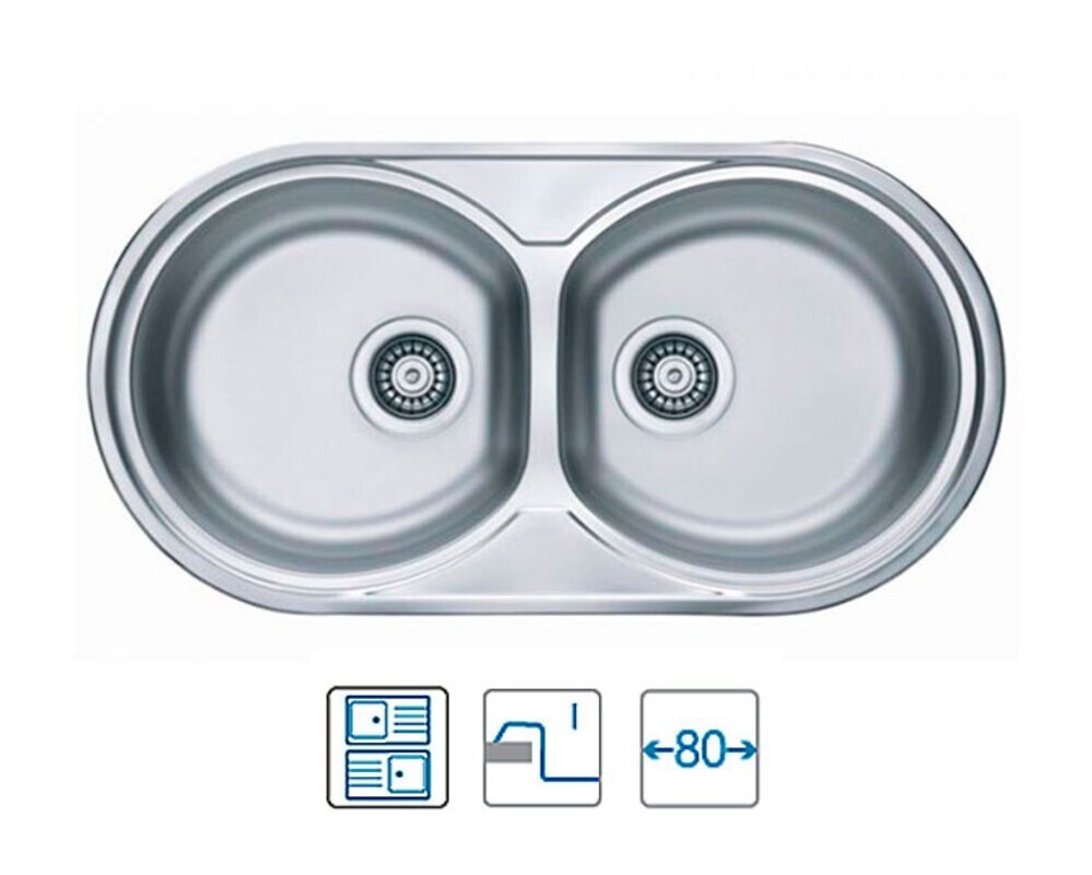 Мойка ALVEUS FORM 50 NAT-90 832X437 в комплекте с сифоном 1130557,