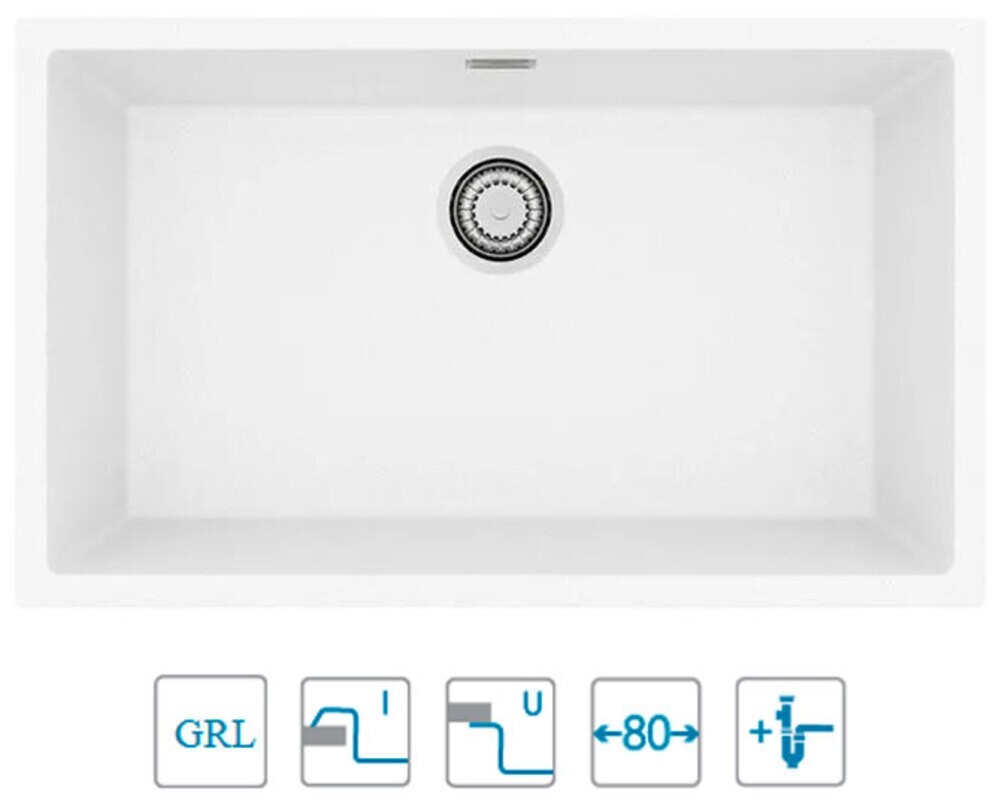 Мойка ALVEUS  OMNI 40 GRANITAL ARCTIC-G11  750x450x198 с сифоном 1145083