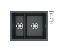 Мойка ALVEUS  OMNI 50 GRANITAL DEEP BLACK-G90  550x450x198 с сифоном 1150202