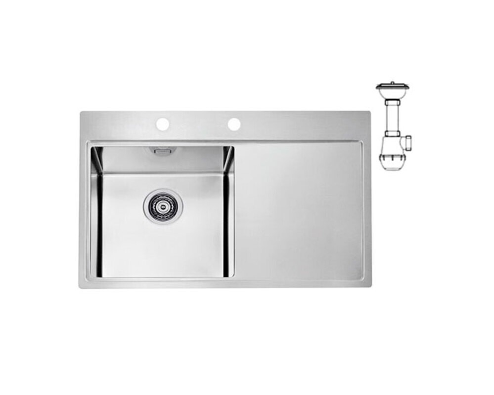 Мойка ALVEUS PURE 40L KMB-90 790X525 левая в компл. с сифоном 1127252,