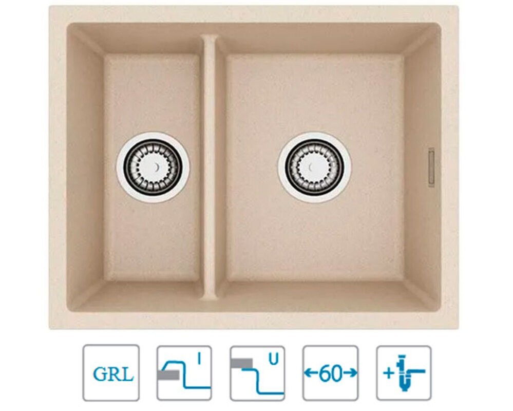 Мойка ALVEUS  OMNI 50 GRANITAL TERRA-G22  550x450x198 с сифоном 1150202