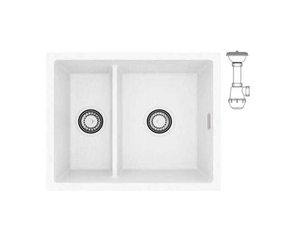Мойка ALVEUS  OMNI 50 GRANITAL ARCTIC-G11  550x450x198 с сифоном 1150202