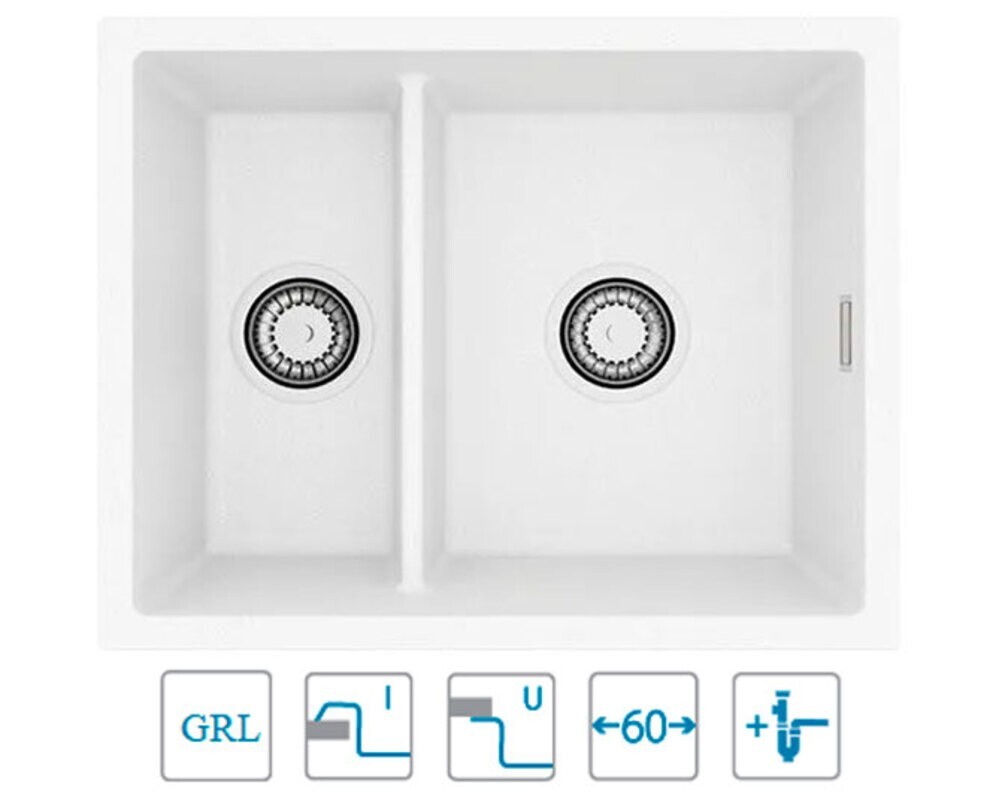 Мойка ALVEUS  OMNI 50 GRANITAL ARCTIC-G11  550x450x198 с сифоном 1150202