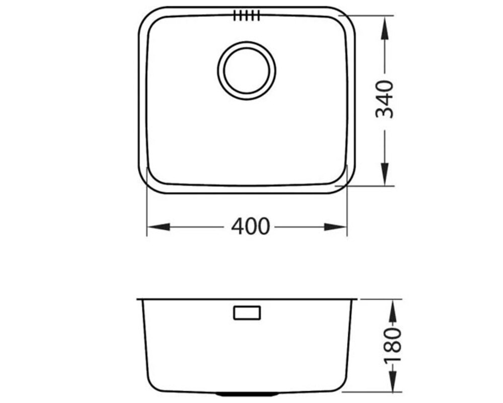 Мойка ALVEUS LUNO 20 SAT 90 FI 340X400 в комплекте с сифоном 1130550,
