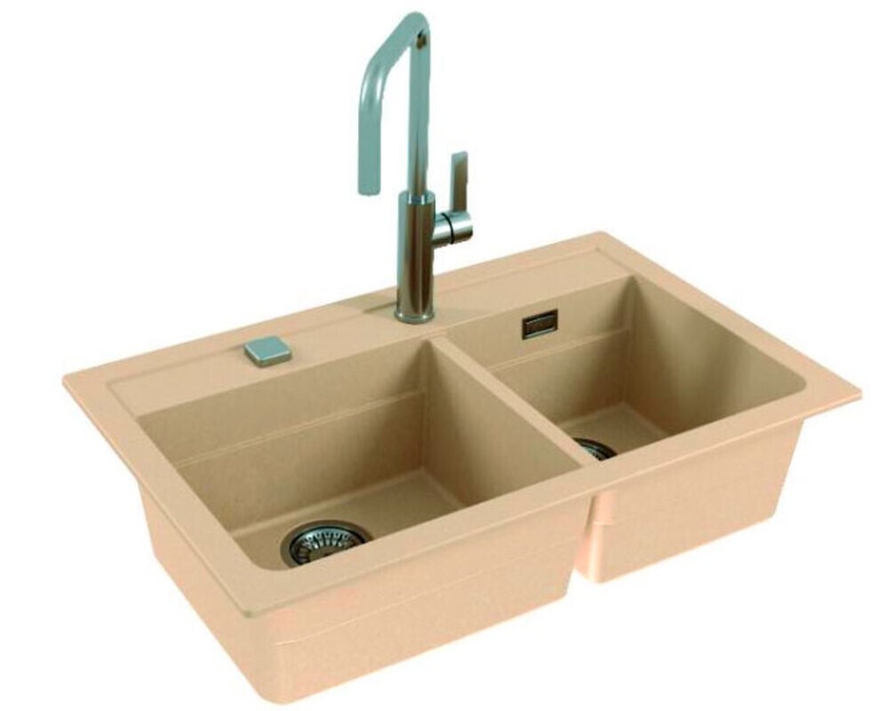 Мойка ALVEUS  GRANITAL ATROX 50 TERRA - G22 790x500x195 в комплекте с сифоном 1132822,