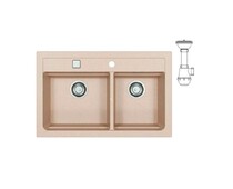 Мойка ALVEUS  GRANITAL ATROX 50 TERRA - G22 790x500x195 в комплекте с сифоном 1132822,