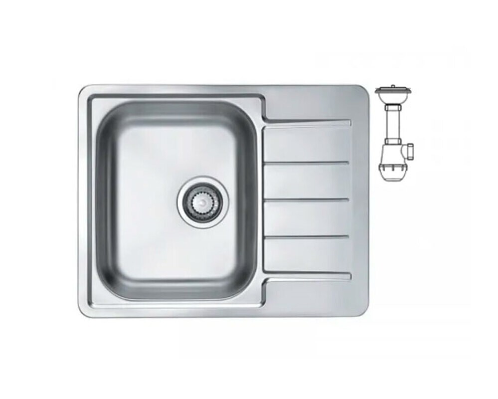 Мойка ALVEUS LINE MAX 110 SAT-90 610x500 в комплекте с сифоном 1130551