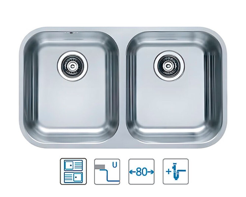 Мойка ALVEUS DUO 30 SAT-90 752X440 в комплекте с сифоном 1127257,