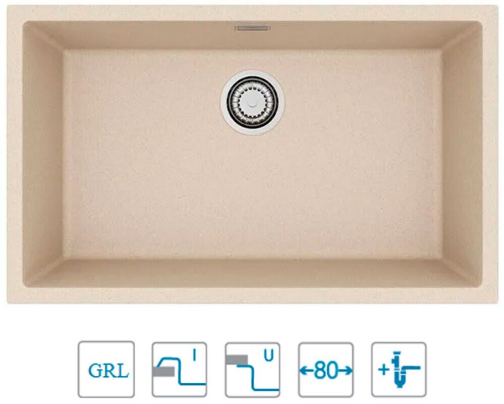 Мойка ALVEUS  OMNI 40 GRANITAL TERRA-G22  750x450x198 с сифоном 1145083
