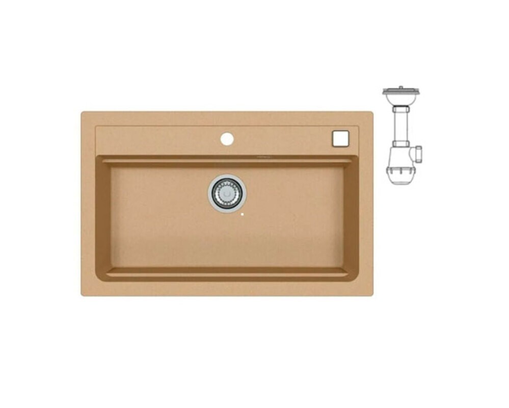 Мойка ALVEUS  GRANITAL ATROX 40 BEIGE - G55 790 X  500  1X в комплекте с сифоном 1132823,