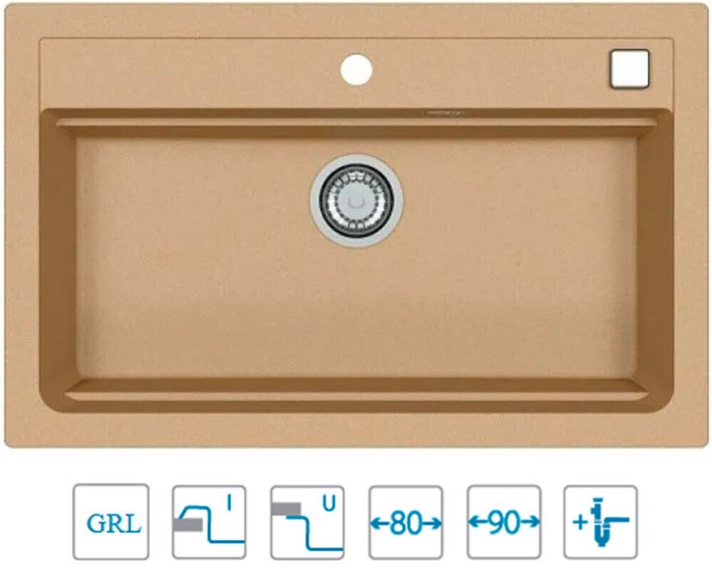 Мойка ALVEUS  GRANITAL ATROX 40 BEIGE - G55 790 X  500  1X в комплекте с сифоном 1132823,