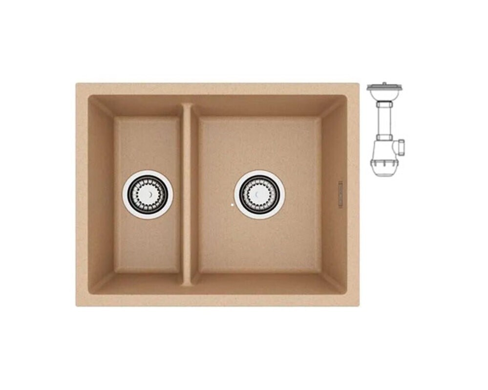 Мойка ALVEUS  OMNI 50 GRANITAL BEIGE-G55  550x450x198 с сифоном 1150202