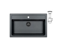 Мойка ALVEUS  GRANITAL ATROX 40 CARBON - G91 790 X  500  1X в комплекте с сифоном 1148149 BLACK EDITION