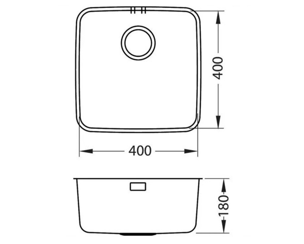 Мойка ALVEUS LUNO 30 SAT 90 FI 400X400 в комплекте с сифоном 1130550,