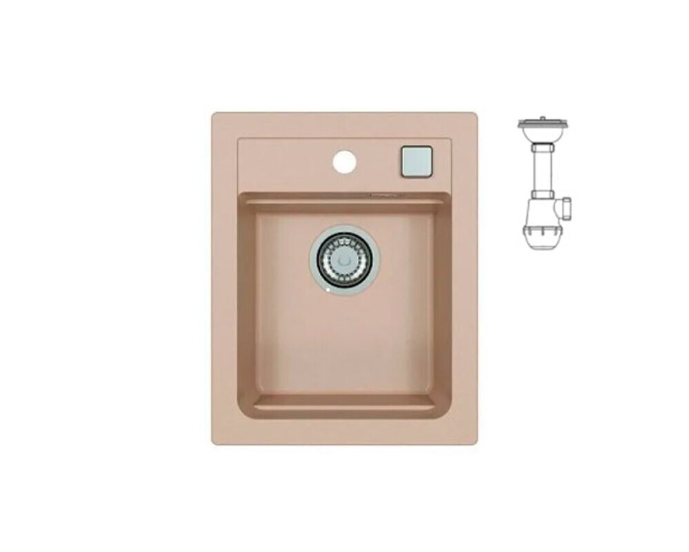 Мойка ALVEUS  GRANITAL ATROX 10 TERRA - G22 400 X  500  1X в комплекте с сифоном 1132823,