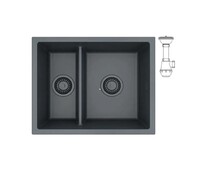 Мойка ALVEUS  OMNI 50 GRANITAL DEEP BLACK-G90 BE 550x450x198 с сифоном 1149000