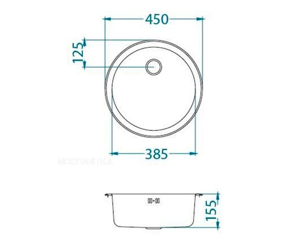 Мойка ALVEUS FORM 10 NAT-60 FI 450 в комплекте с сифоном 1011717,