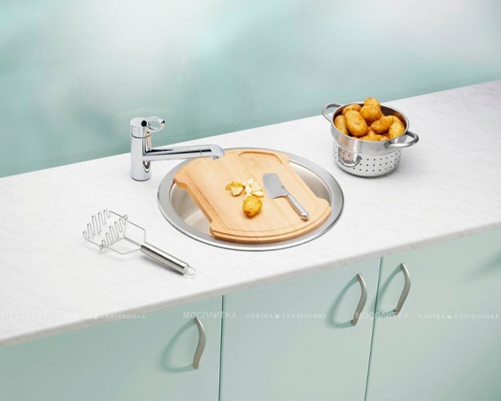 Мойка ALVEUS FORM 10 NAT-60 FI 450 в комплекте с сифоном 1011717,