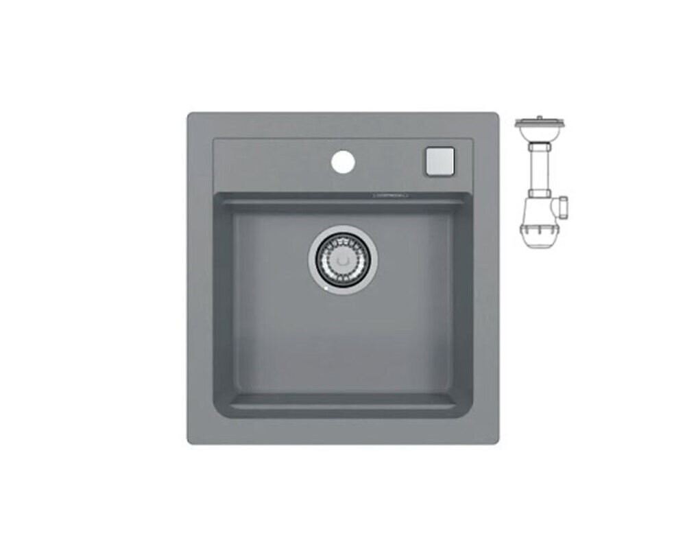 Мойка ALVEUS  GRANITAL ATROX 20 CONCRETE - G81 470 X  500  1X в комплекте с сифоном 1132823,