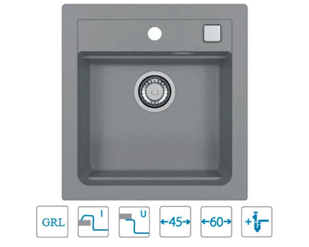 Мойка ALVEUS  GRANITAL ATROX 20 CONCRETE - G81 470 X  500  1X в комплекте с сифоном 1132823,