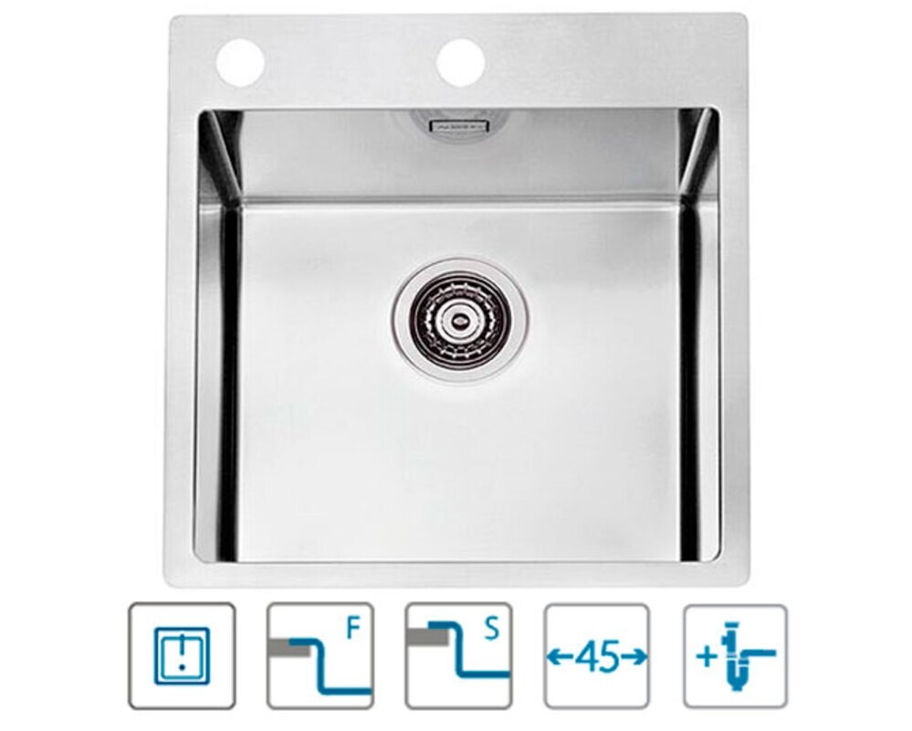 Мойка ALVEUS PURE 20 KMB-90 465X525 в комплекте с сифоном 1127252,