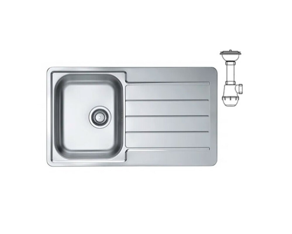 Мойка ALVEUS LINE MAX 20 SAT-90 860x500 в комплекте с сифоном 1130551