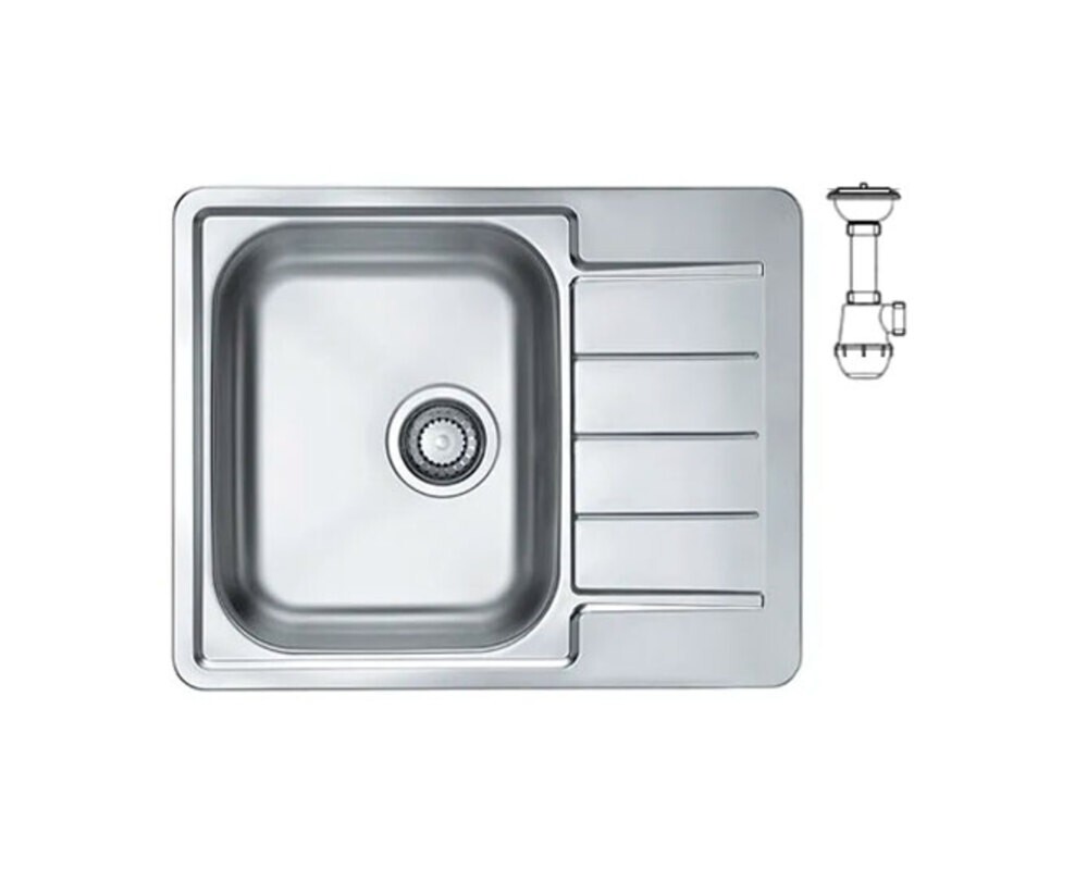 Мойка ALVEUS LINE 110 NAT 90 FI 615X500 в компл. с сифоном 1130551,