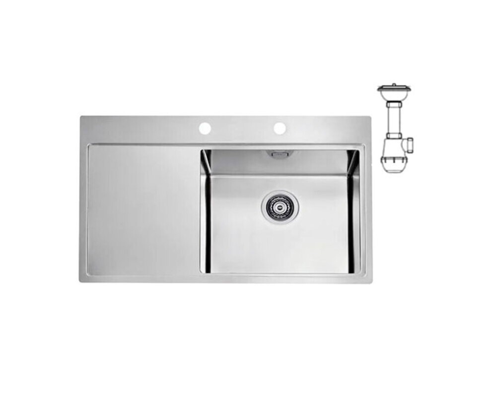 Мойка ALVEUS PURE 50R KMB-90 860X525 правая в компл. с сифоном 1127252,