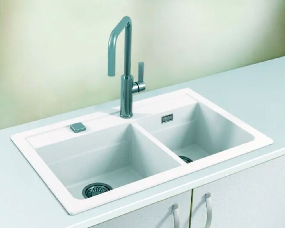 Мойка ALVEUS  GRANITAL ATROX 50 ARCTIC - G11 790x500x195 в комплекте с сифоном 1132822,