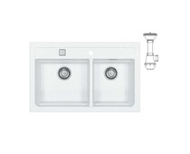 Мойка ALVEUS  GRANITAL ATROX 50 ARCTIC - G11 790x500x195 в комплекте с сифоном 1132822,