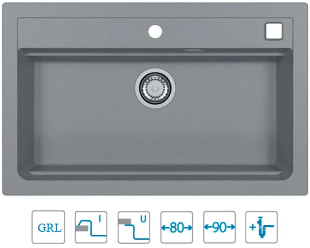 Мойка ALVEUS  GRANITAL ATROX 40 CONCRETE - G81 790 X  500  1X в комплекте с сифоном 1132823,
