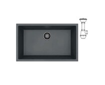 Мойка ALVEUS  OMNI 40 GRANITAL DEEP BLACK-G90 BE 750x450x198 с сифоном 1148151