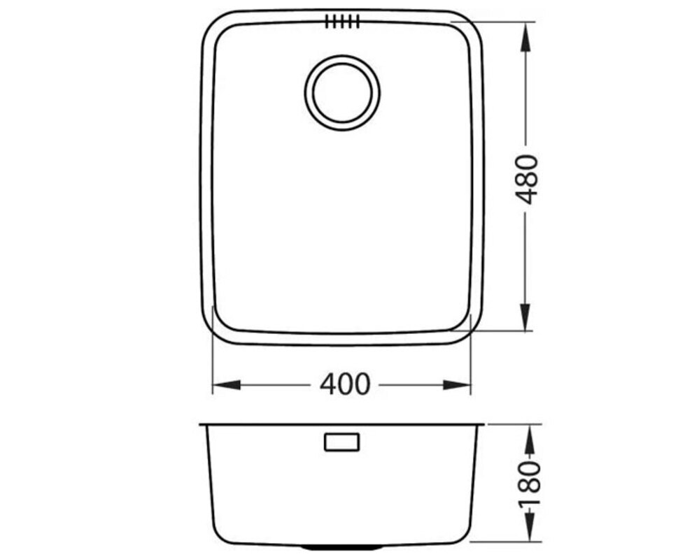 Мойка ALVEUS LUNO 40 SAT 90 FI 480X400 в комплекте с сифоном 1130550,