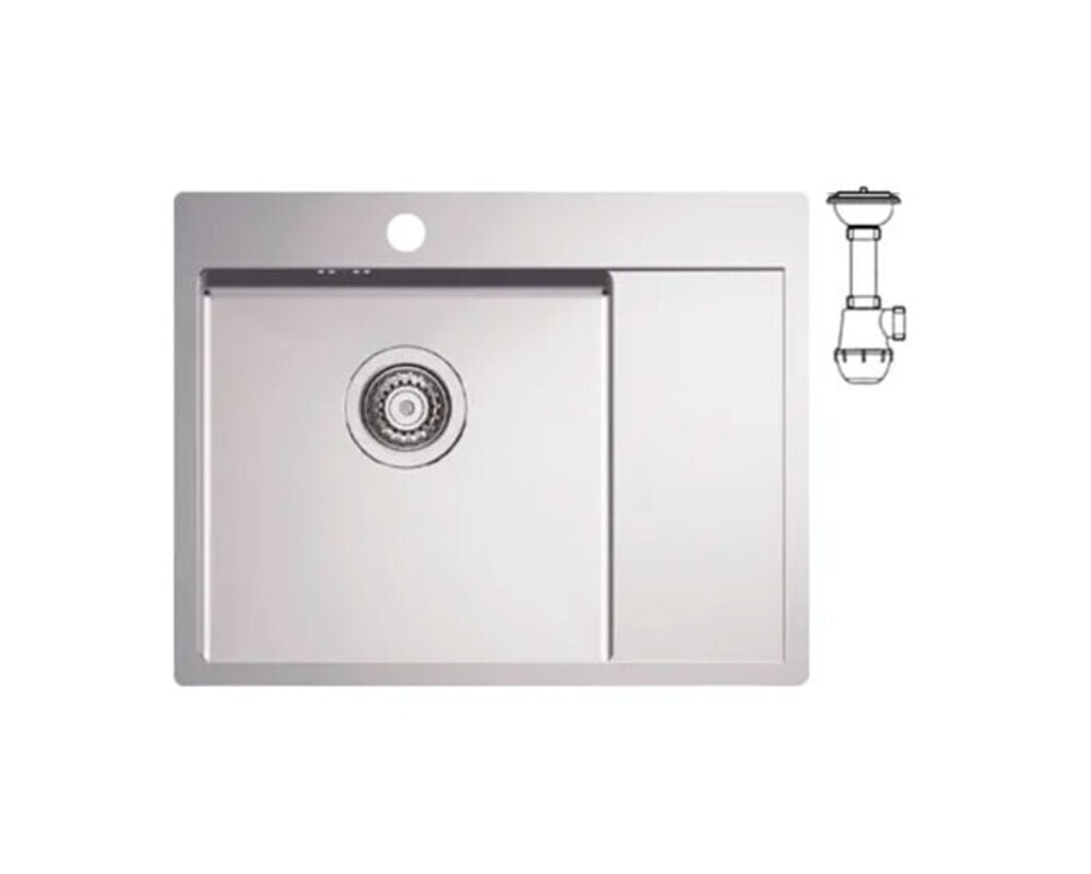Мойка ALVEUS QUARTO 20 BRS-90 615х480 в комплекте с сифоном 1130551,