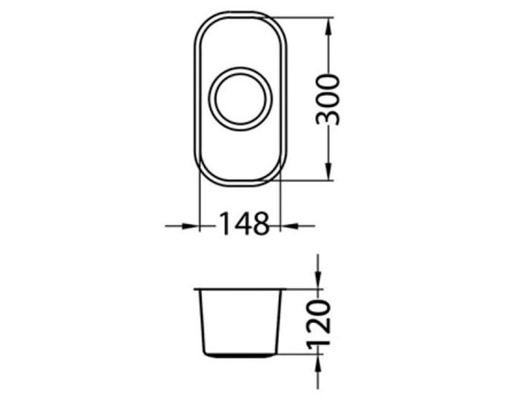 Мойка ALVEUS VARIANT 110 SAT 148X300X120 в комплекте с сифоном 1130550,
