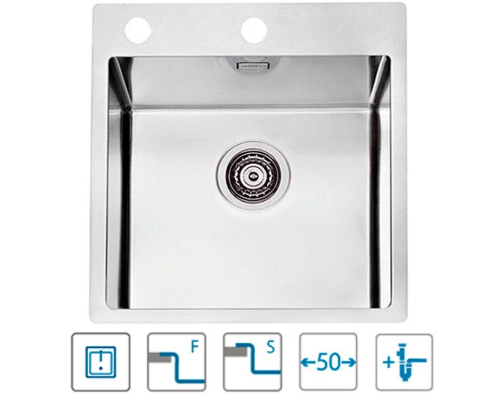 Мойка ALVEUS PURE 30 KMB-90 515X525 в компл. с сифоном 1127252,