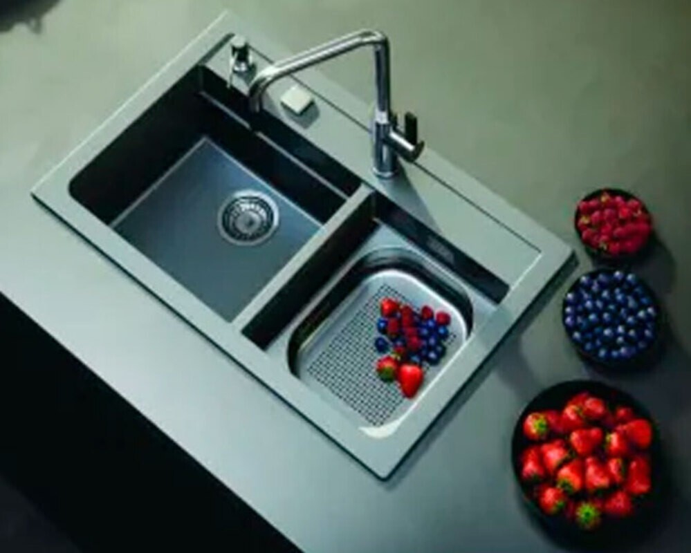 Мойка ALVEUS  GRANITAL ATROX 50 CONCRETE - G81 790x500x195 в комплекте с сифоном 1132822,