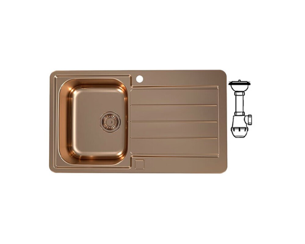 Мойка ALVEUS LINE MONARCH 20 COPPER 860X5001X в компл. с выпуском без сифона,